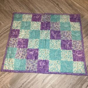 Baby or doll handmade flannel blanket - 34x29